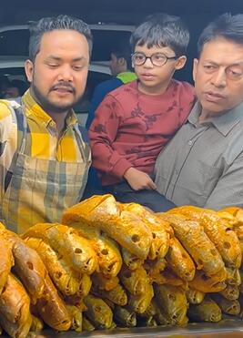 Fried fish on the streets of India
