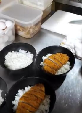Japanese street food curry pork cutlet rice